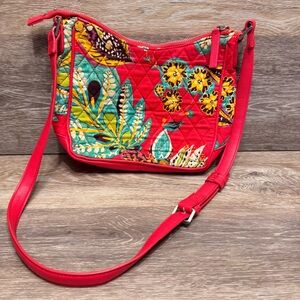 Very Bradley Rumba Mini Vivian‎ Crossbody Pink Floral Purse Faux Leather Trim